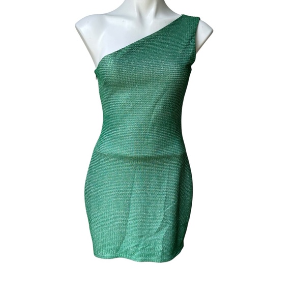 Superdown Tiffany Mini Dress in Sparkle Green, Sz S - Picture 3 of 14